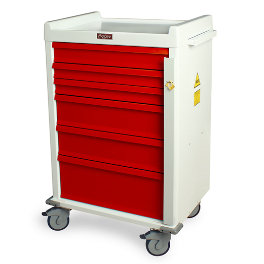 MR-Conditional Six Drawer Emergency Cart Breakaway Lock Standard Package Medical Equipment