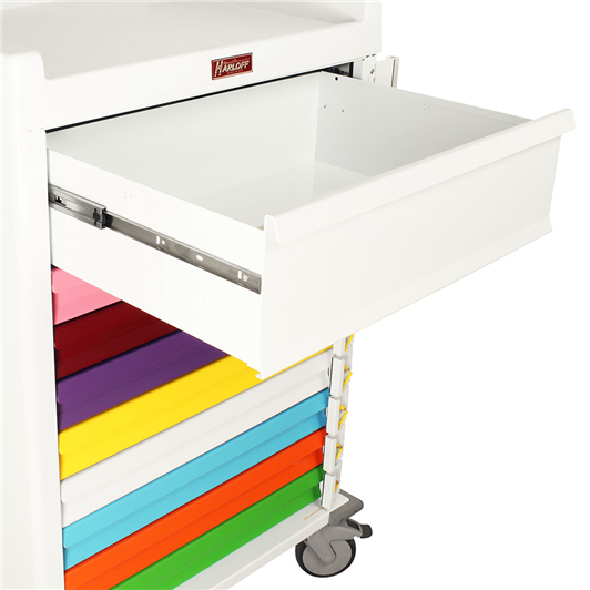 MRI Conditional Pediatric Crash Cart, Nine Drawers, Breakaway Lock Medical Equipment