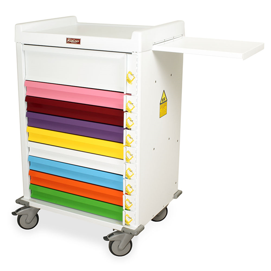 MRI Conditional Pediatric Crash Cart, Nine Drawers, Breakaway Lock Medical Equipment
