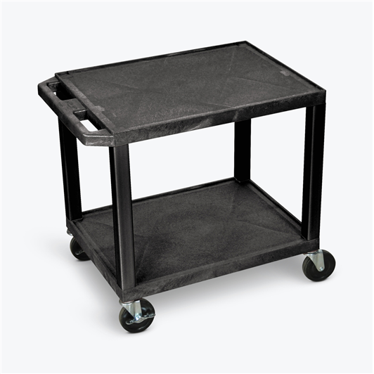 AV Cart - Two Shelves Black Legs Medical Equipment