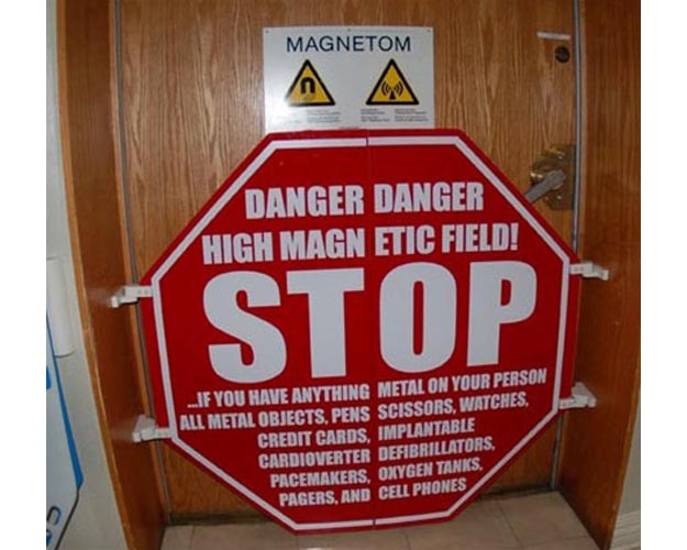 MRI Swing Door Safety Sign - English