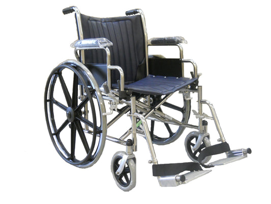 MR Conditional 24" Wheelchair w/ Flip up Arms & Removable footrests Medical Equipment