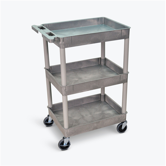 3 Shelf Tub Cart Gray Medical Equipment