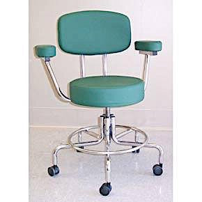 MR Adjustable Height Doctors Chair, 17-23" w/ 2" Casters and Arms Medical Equipment