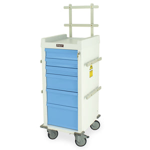 MR-Conditional Narrow Six Drawer Anesthesia Cart Key Lock Specialty Package