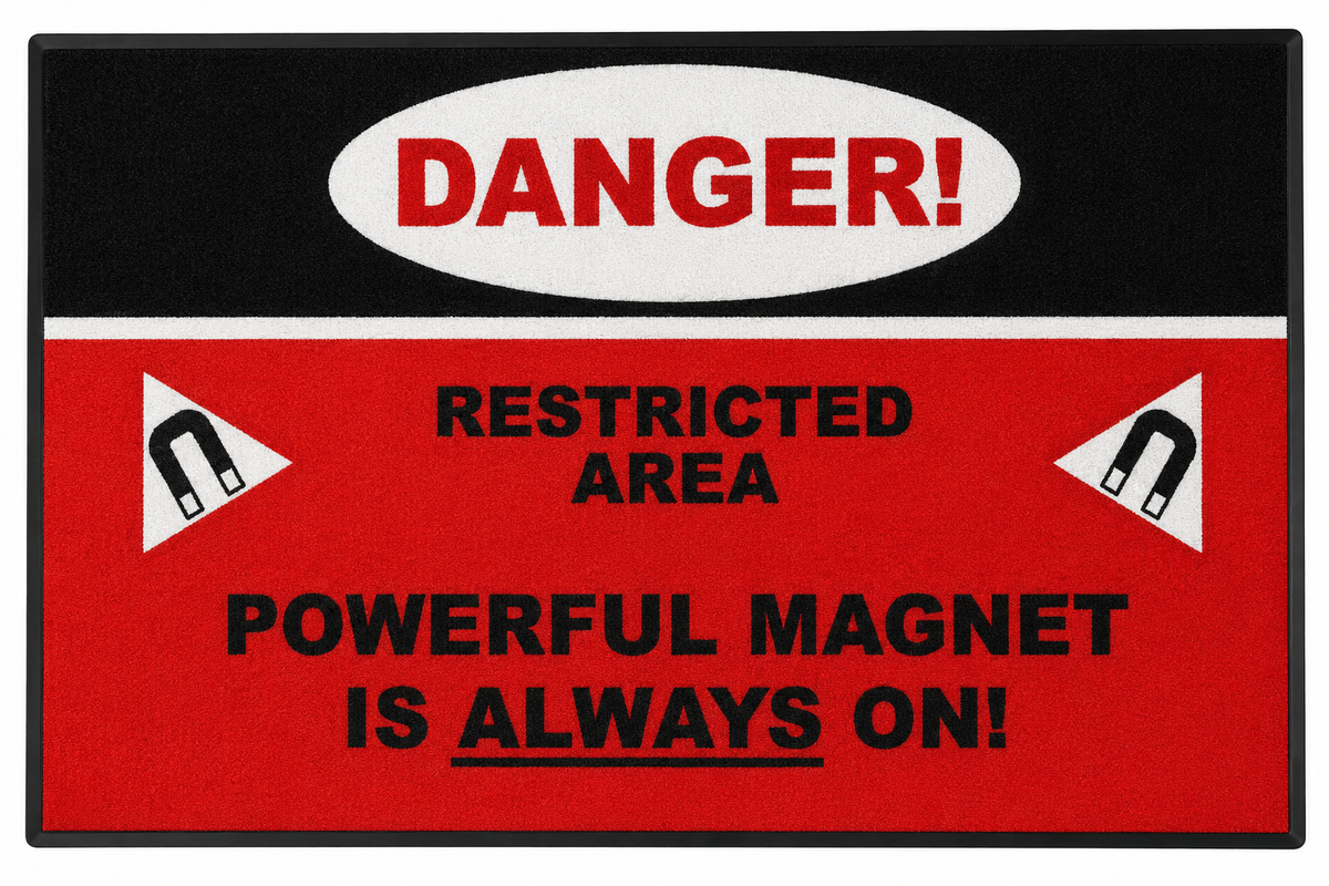 MRI Danger Magnet Always On Carpeted Floor Mat
