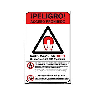 MRI Danger Wall Sign 12x18'' (Spanish) Medical Equipment