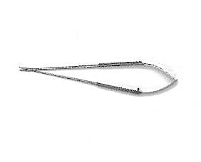 Titanium Round Handle Micro Scissors, Curved, Delicate